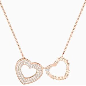 Swarovski Crystal Admiration Heart Necklace, White, Rose-Gold Tone